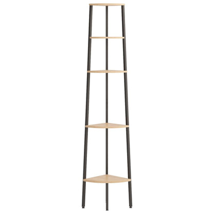Étagère d'angle 5 niveaux Marron clair et noir 45,5x31,5x180 cm