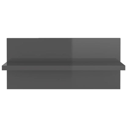 Étagères murales 2 pcs gris brillant bois d'ingénierie