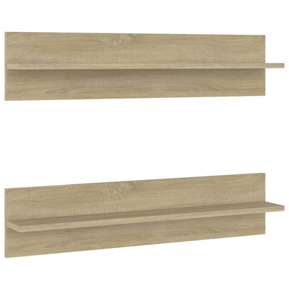 Étagères murales 2 pcs Chêne sonoma 80x11,5x18 cm