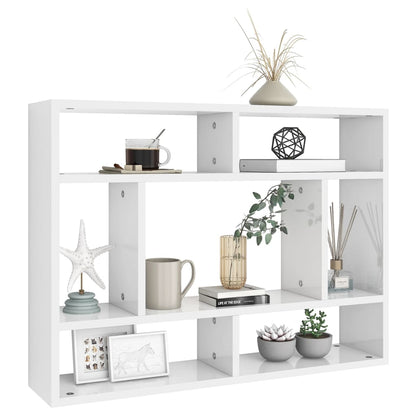 Étagère murale Blanc brillant 75x16x55 cm Bois d'ingénierie