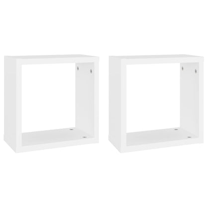 Étagères cube murales 2 pcs Blanc 30x15x30 cm