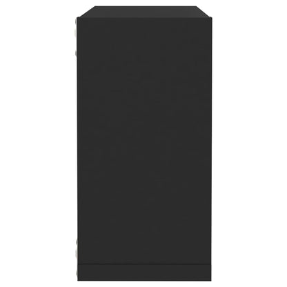 Étagères cube murales 2 pcs noir 30x15x30 cm