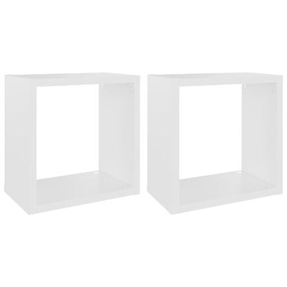 Étagères cube murales 2 pcs Blanc 26x15x26 cm