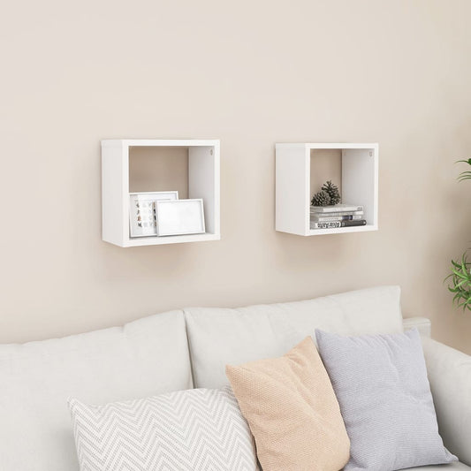 Étagères cube murales 2 pcs Blanc 26x15x26 cm