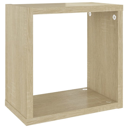 Étagères cube murales 2 pcs Chêne sonoma 26x15x26 cm