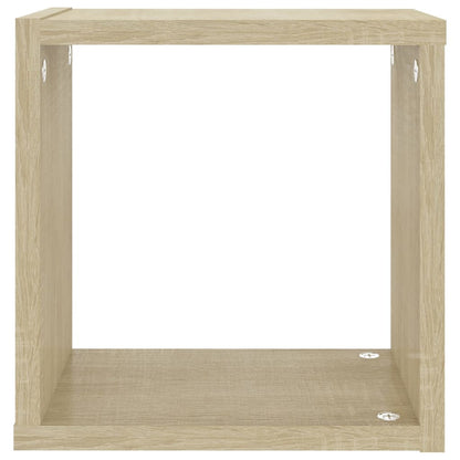 Étagères cube murales 2 pcs Chêne sonoma 26x15x26 cm
