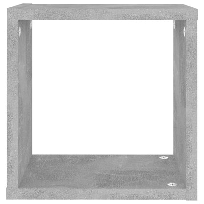 Étagères cube murales 4 pcs Gris béton 26x15x26 cm