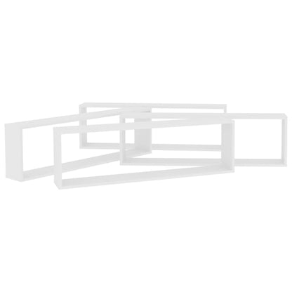 Étagères cube murales 4 pcs Blanc 100x15x30cm bois d'ingénierie