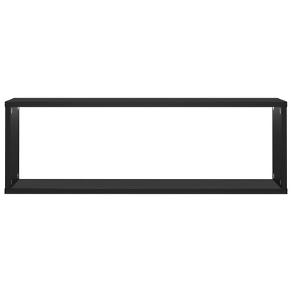 Étagères cube murales 4 pcs Noir 80x15x26,5cm bois d'ingénierie