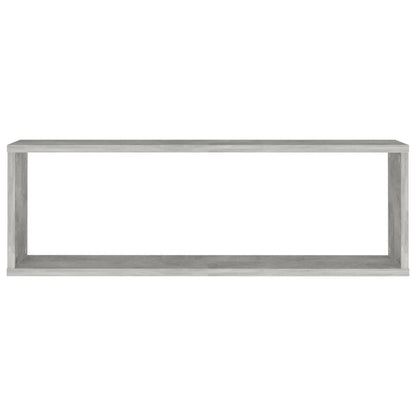 Étagères cube murales 2 pcs gris béton bois d'ingénierie