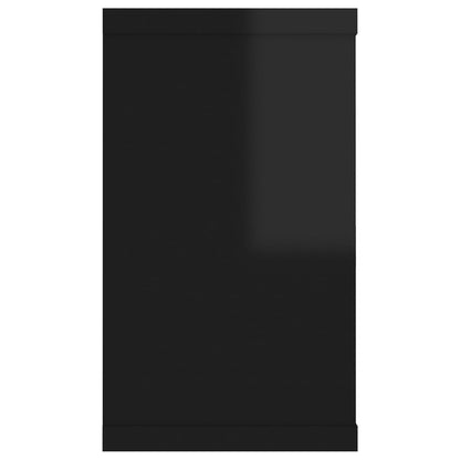 Étagères cube murales 4pcs Noir brillant 80x15x26,5 cm