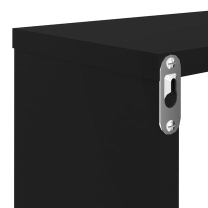 Étagères cube murales 4pcs Noir brillant 80x15x26,5 cm