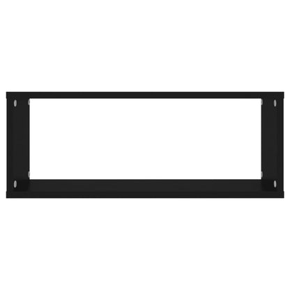 Étagères murales cube 6 pcs Noir 60x15x23 cm Bois d’ingénierie