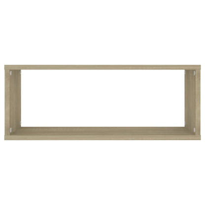 Étagères murales cube 2 pcs Chêne sonoma Bois d’ingénierie