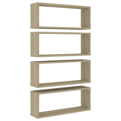 Étagères murales cube 4 pcs Chêne sonoma Bois d’ingénierie