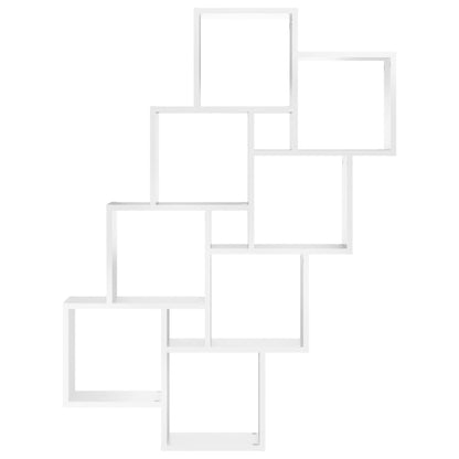 Étagère murale cube Blanc 90x15x119 cm Bois d’ingénierie