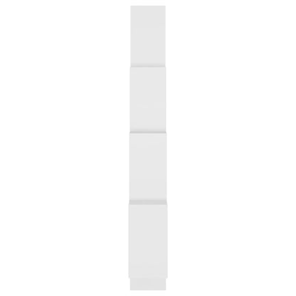 Étagère murale cube Blanc 90x15x119 cm Bois d’ingénierie