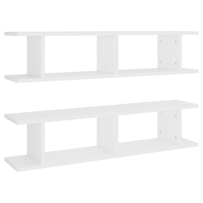 Étagères murales 2 pcs Blanc 90x18x20 cm bois d'ingénierie