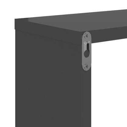 Étagères murales 2 pcs gris brillant 50x15x50cm bois ingénierie