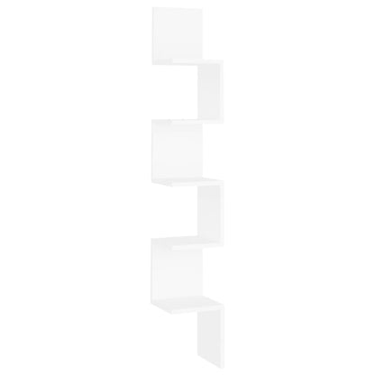 Étagère d'angle murale Blanc 20x20x127,5 cm bois d’ingénierie