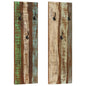 Perchero de pared 2 piezas 36x3x110cm Madera maciza recuperada