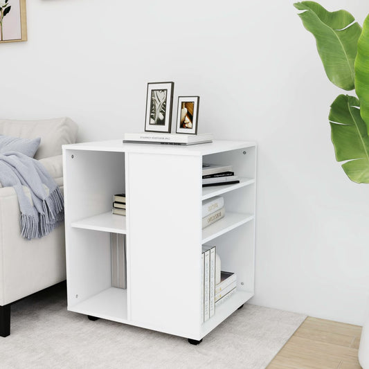 Armoire à roulettes Blanc 60x53x72 cm Bois d’ingénierie