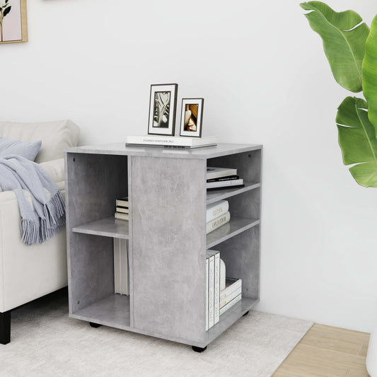 Armoire à roulettes Gris béton 60x53x72 cm Bois d'ingénierie