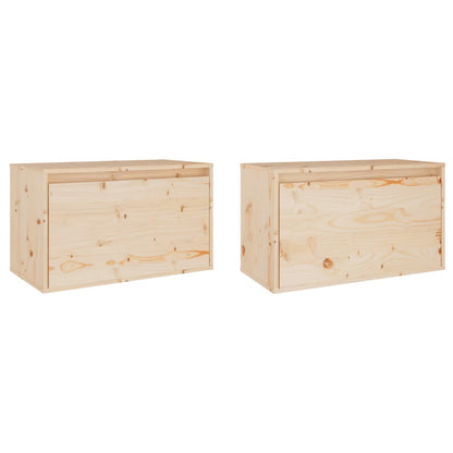 Armoires murales 2 pcs 60x30x35 cm Bois de pin massif