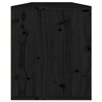 Armoires murales 2 pcs Noir 60x30x35 cm Bois de pin massif