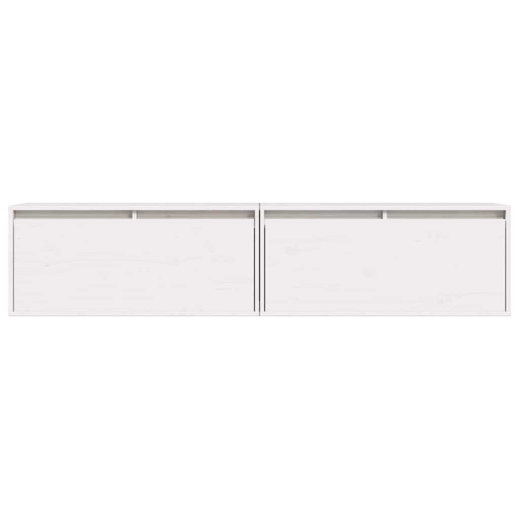 Armoires murales 2 pcs Blanc 80x30x35 cm Bois de pin massif