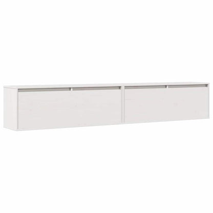 Armoires murales 2 pcs Blanc 100x30x35 cm Bois de pin massif