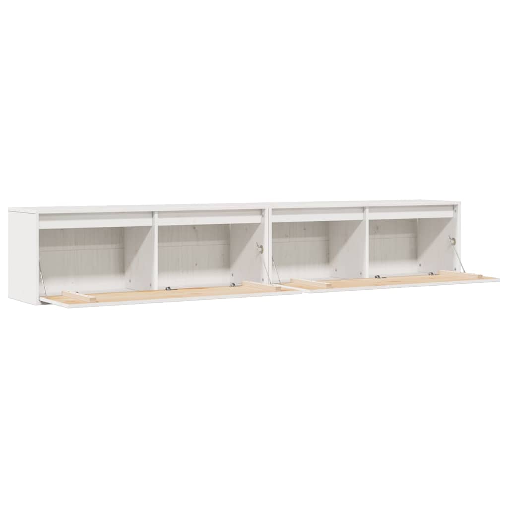 Armoires murales 2 pcs Blanc 100x30x35 cm Bois de pin massif