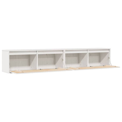 Armoires murales 2 pcs Blanc 100x30x35 cm Bois de pin massif