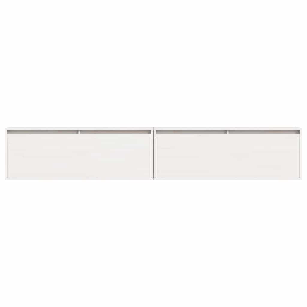 Armoires murales 2 pcs Blanc 100x30x35 cm Bois de pin massif