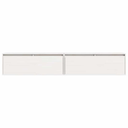 Armoires murales 2 pcs Blanc 100x30x35 cm Bois de pin massif