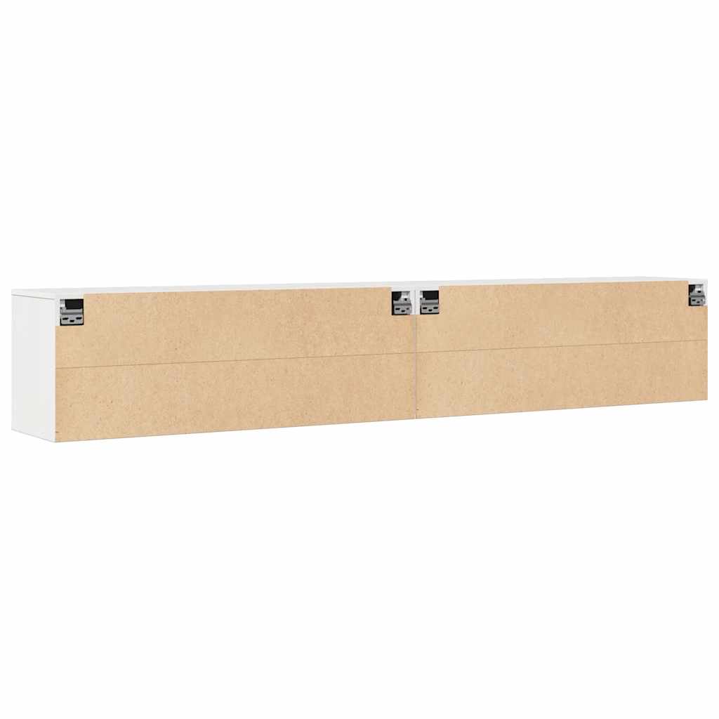 Armoires murales 2 pcs Blanc 100x30x35 cm Bois de pin massif