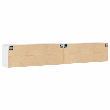 Armoires murales 2 pcs Blanc 100x30x35 cm Bois de pin massif