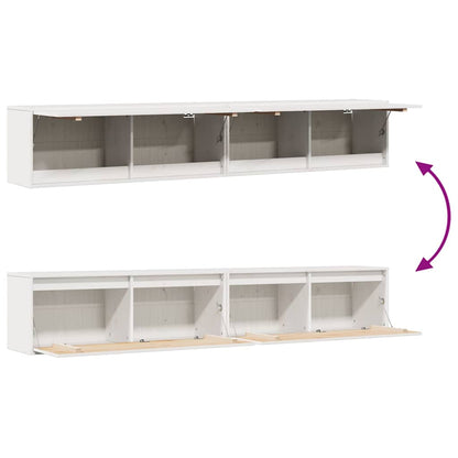Armoires murales 2 pcs Blanc 100x30x35 cm Bois de pin massif