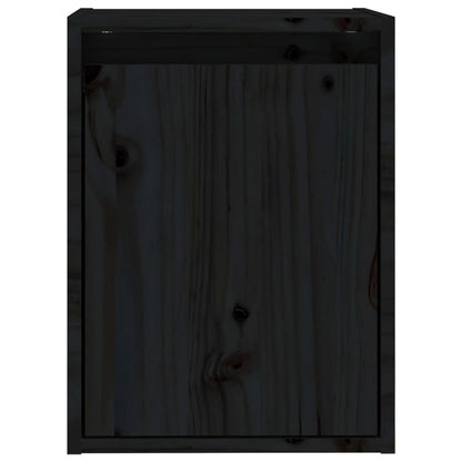 Armoires murales 2 pcs Noir 30x30x40 cm Bois de pin massif