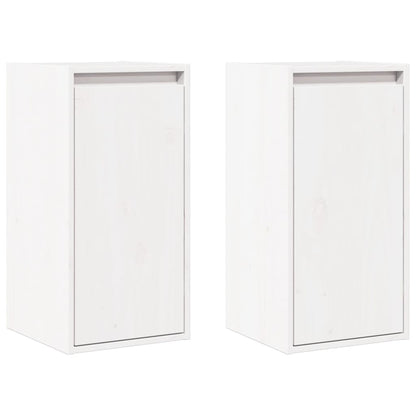 Armoires murales 2 pcs Blanc 30x30x60 cm Bois de pin massif
