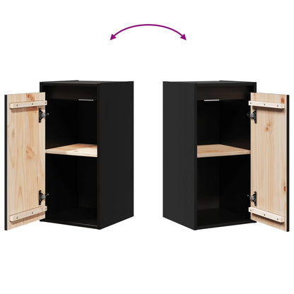 Armoires murales 2 pcs Noir 30x30x60 cm Bois de pin massif