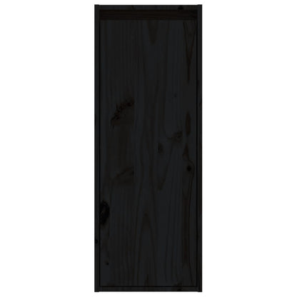 Armoire murale noir 30x30x80 cm Bois de pin massif