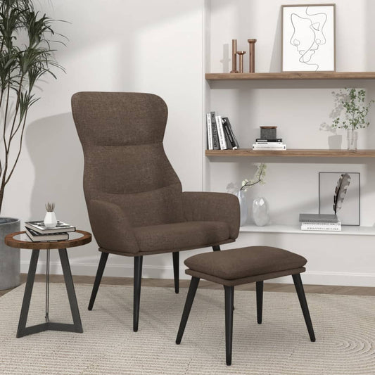 Chaise de relaxation avec tabouret Taupe Tissu