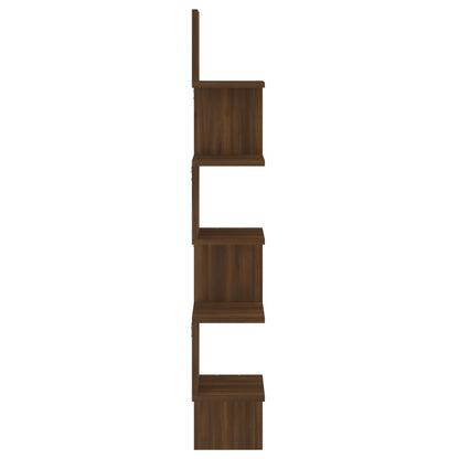 Étagère d'angle murale Chêne brun 20x20x127,5cm Bois ingénierie