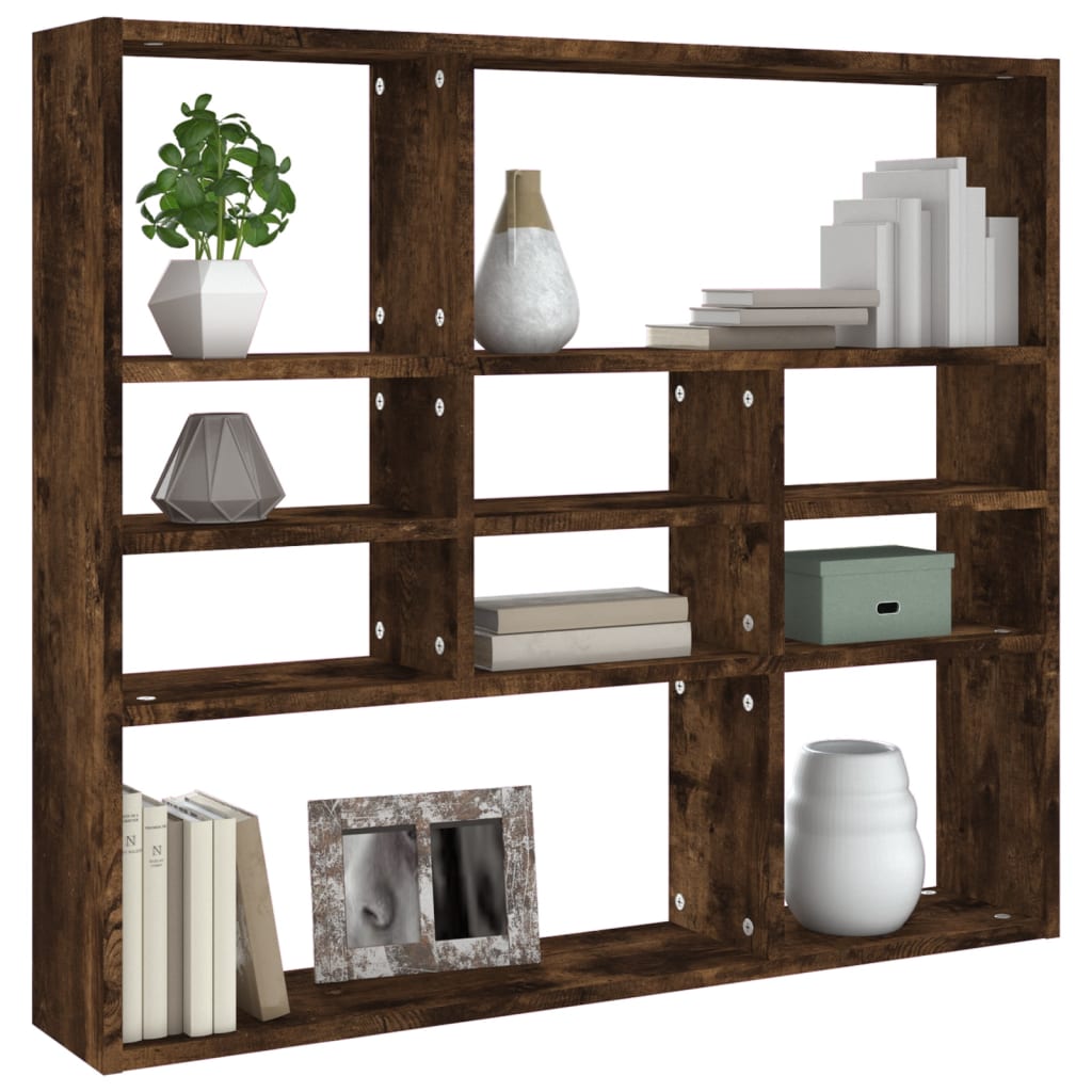 Étagère murale Chêne fumé 90x16x78 cm Bois d'ingénierie
