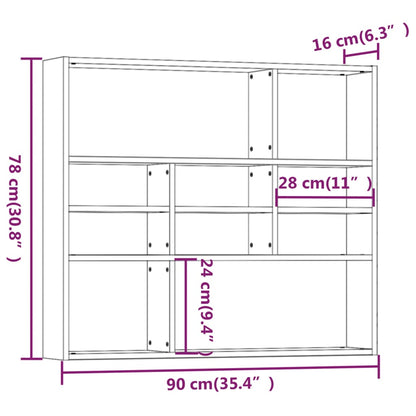 Étagère murale Chêne fumé 90x16x78 cm Bois d'ingénierie