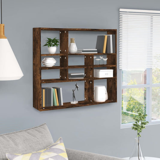 Étagère murale Chêne fumé 90x16x78 cm Bois d'ingénierie