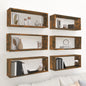 Étagères murales cube 6 pcs Chêne fumé 60x15x23 cm Bois