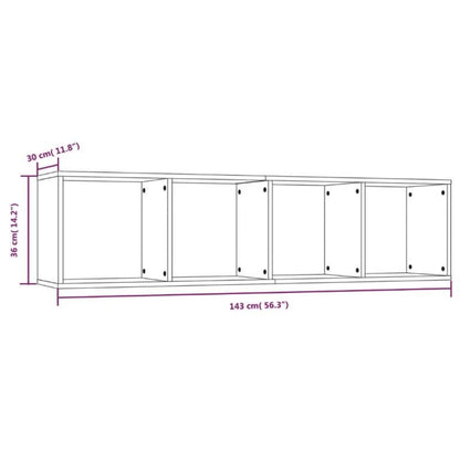 Bibliothèque/Meuble TV Chêne marron 143x30x36cm Bois ingénierie