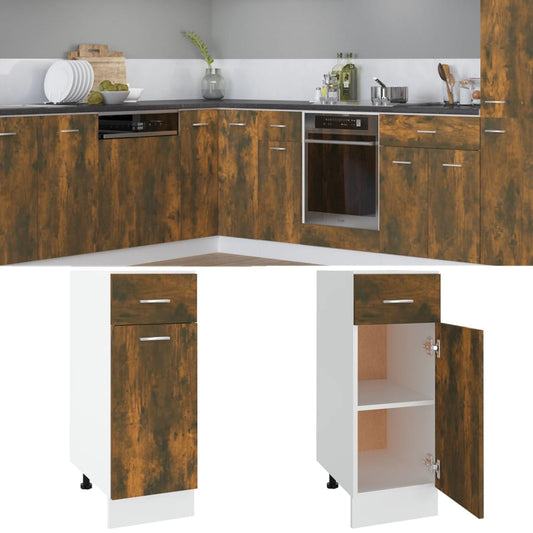 Armoire à tiroirs "Lyon" Chêne fumé 30 x 46 x 81,5 cm Bois d'ingénierie
